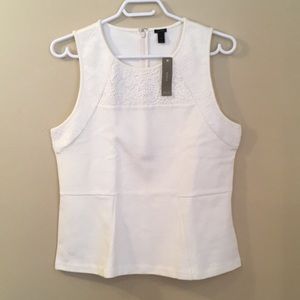 White J Crew wide strap top